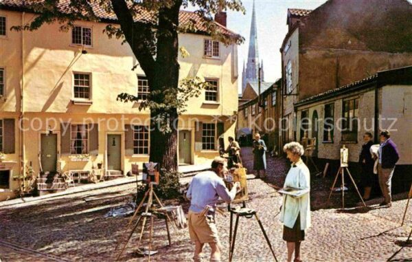 Norwich UK Elm Hill and the Cathedral