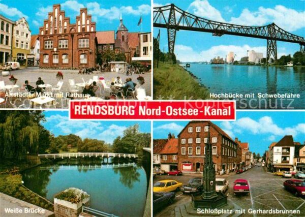 Rendsburg Nord-Ostsee-Kanal Hochbrücke mit Schweb