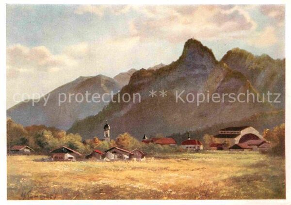 Oberammergau Künstlerkarte mit Passionstheater Max S