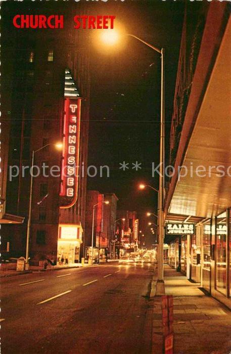 Nashville Tennessee Church Street at night