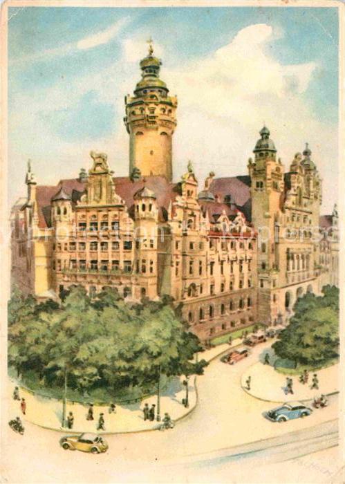 Leipzig Neues Rathaus Künstlerkarte