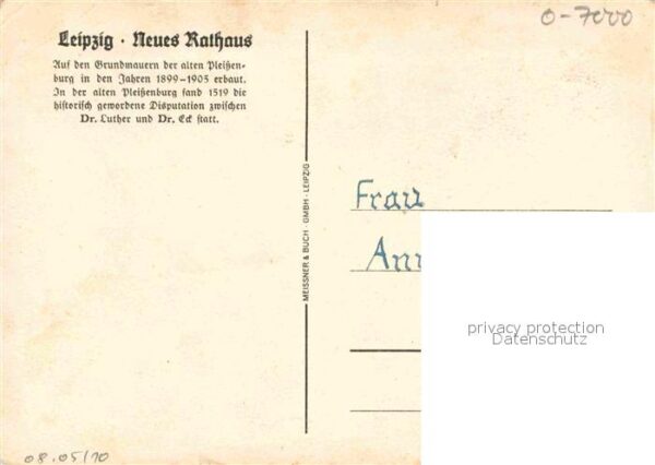 Leipzig Neues Rathaus Künstlerkarte – Bild 2