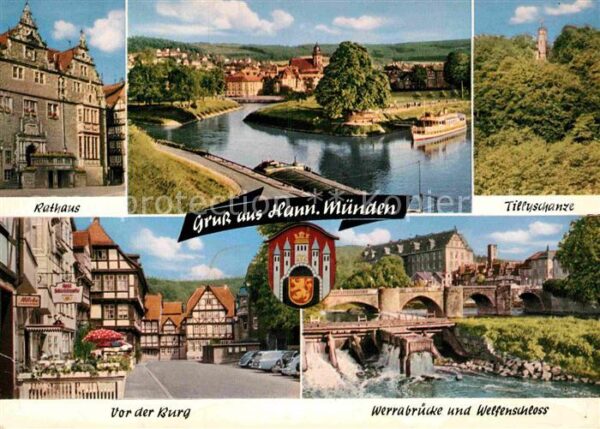 Hann. Muenden Rathaus Burg Werrabrücke Welfenschloss