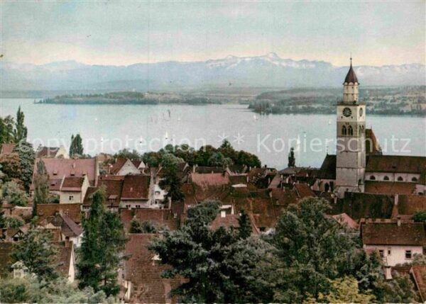 Ueberlingen Bodensee mit See und Alpen