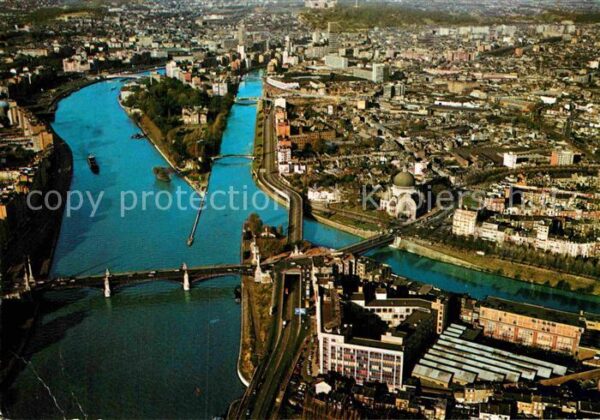 Liege Luettich Fliegeraufnahme Meuse et Ourthe