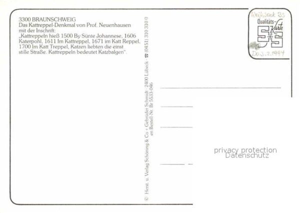 Braunschweig Kattreppel-Denkmal von Prof. Neuenhause – Bild 2