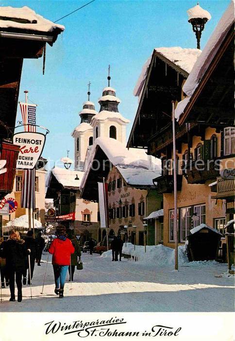 St Johann Tirol Ortspartie im Winter