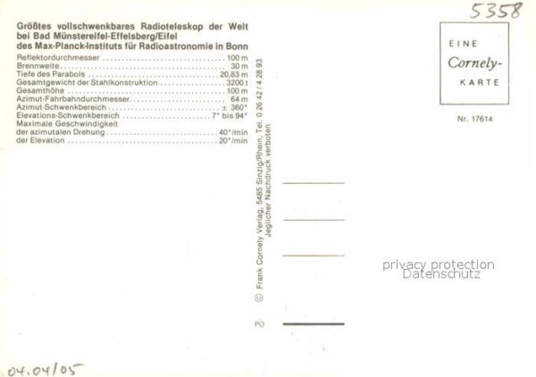 Effelsberg Radioteleskop – Bild 2