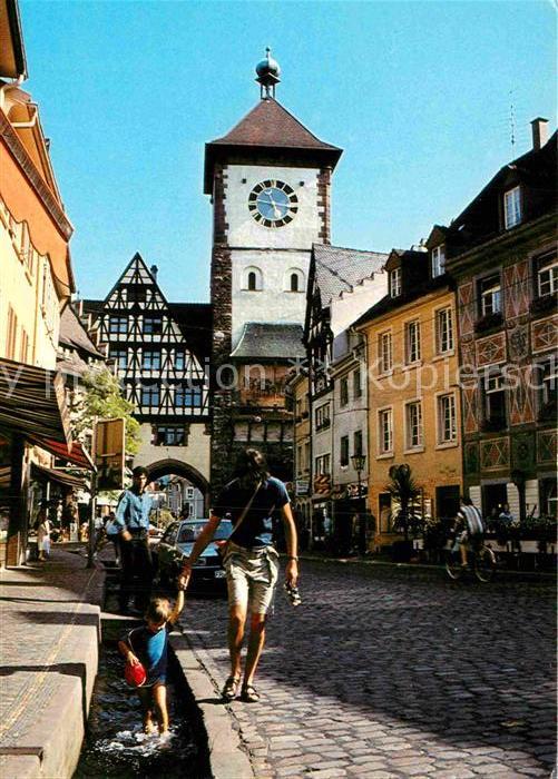 Freiburg Breisgau Schwabentor mit Bächle