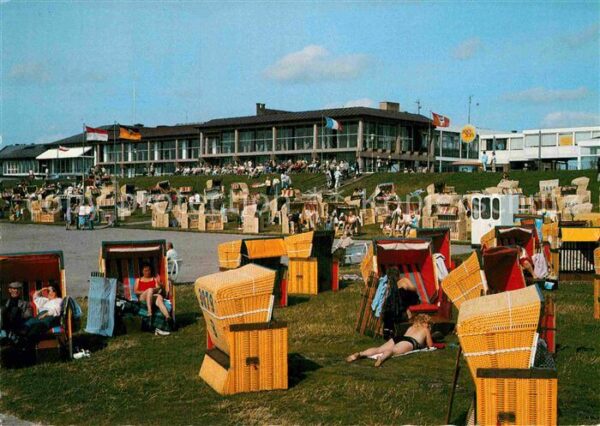Buesum Nordseebad Korbstrand mit Wellenbad und Kurgastzen