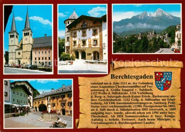 Berchtesgaden Stiftskirche Hirschenhaus am Marktplatz