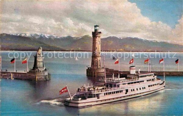 Motorschiffe Austria Lindau Bodensee Hafeneinfahrt