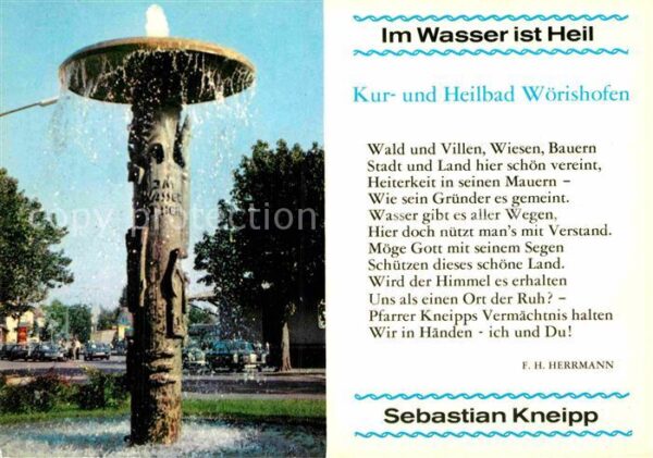 Gedicht auf AK F. H. Hermann Kneipp-Brunnen Bahnhofspl