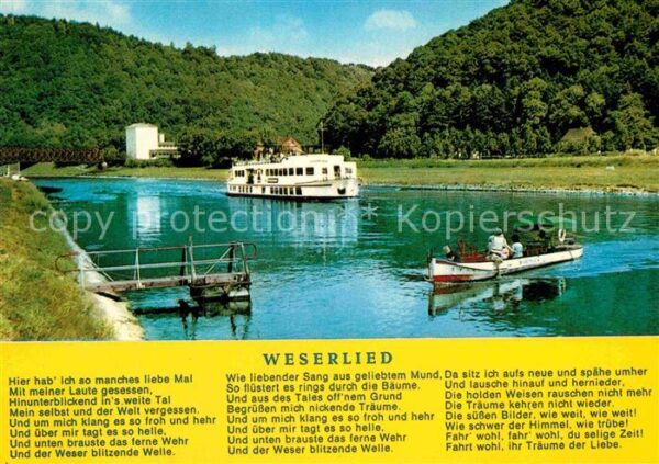 Liederkarte Weserlied Motorschiff