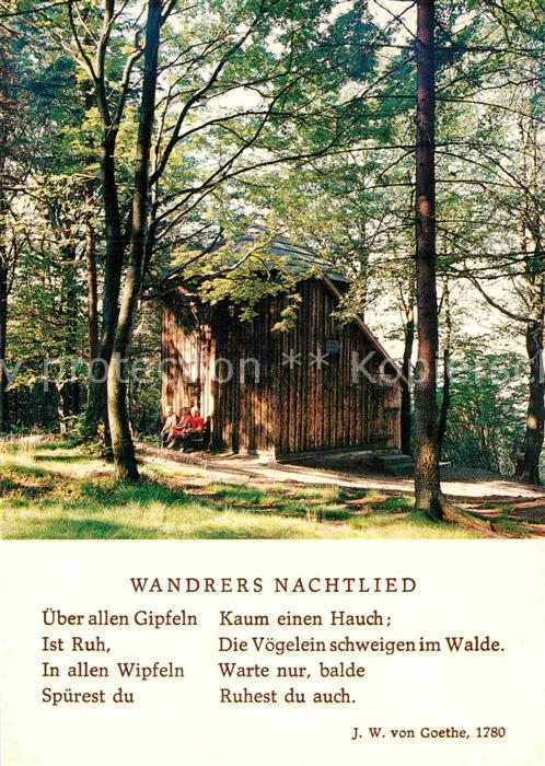 Goethe Johann Wolfgang von Wandrers Nachtlied Goethehäuschen Kicke