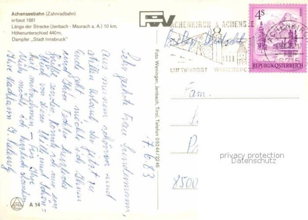 Zahnradbahn Lokomotive Achenseebahn Dampfer Stadt I – Bild 2