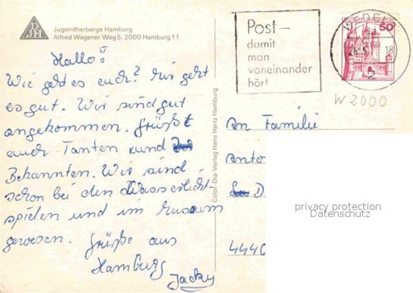 Schiffe Ships Navires Wappen von Hamburg Segelboot Jugendherb – Bild 2