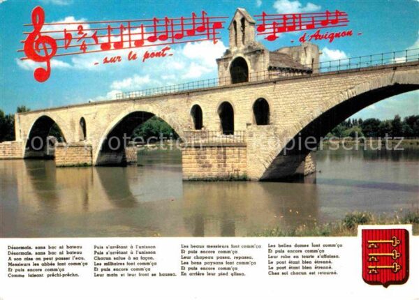 Bruecken Bridges Ponts St. Benezet Liederkarte Sur le Pont d_A