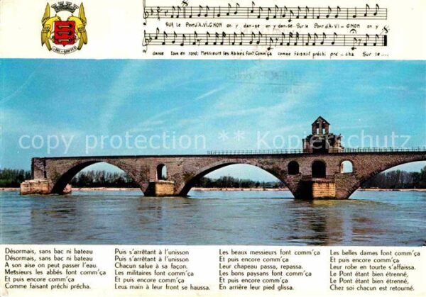 Bruecken Bridges Ponts Pont St.Benezet Liederkarte Avignon