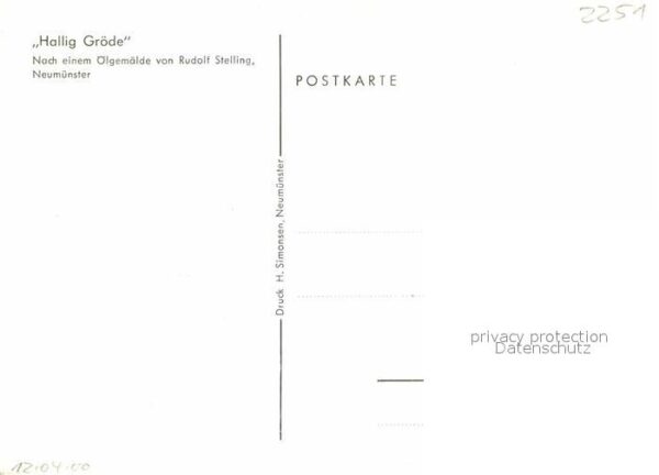 Kuenstlerkarte Rudolf Stelling Hallig Gröde – Bild 2