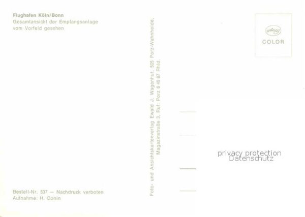 Flughafen Airport Aeroporto Köln Bonn Empfangsanlage – Bild 2