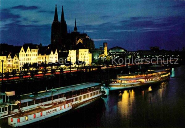 Dampfer Seitenrad Mainz Köln Dampferanlegestellen Dom