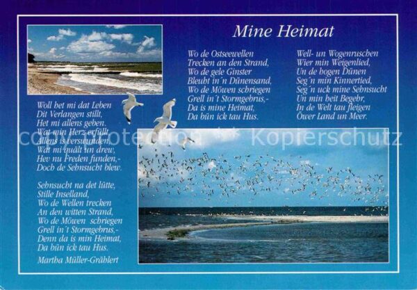 Gedicht auf AK Mine Heimat Martha Müller-Grählert