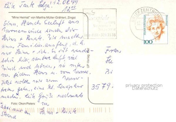 Gedicht auf AK Mine Heimat Martha Müller-Grählert – Bild 2