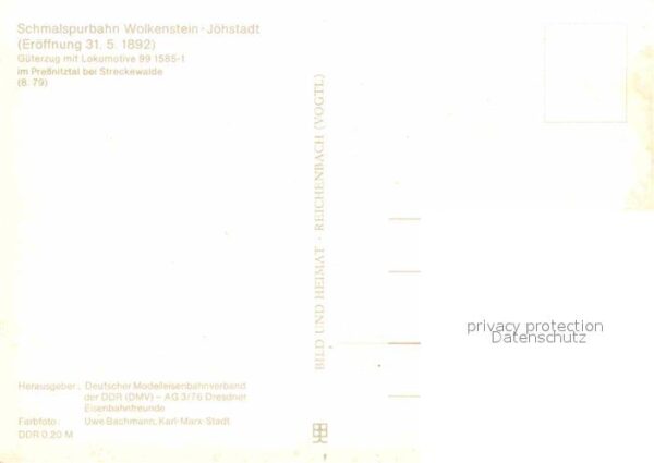 Lokomotive Schmalspurbahn Wolkenstein-Jöhstadt Pre – Bild 2