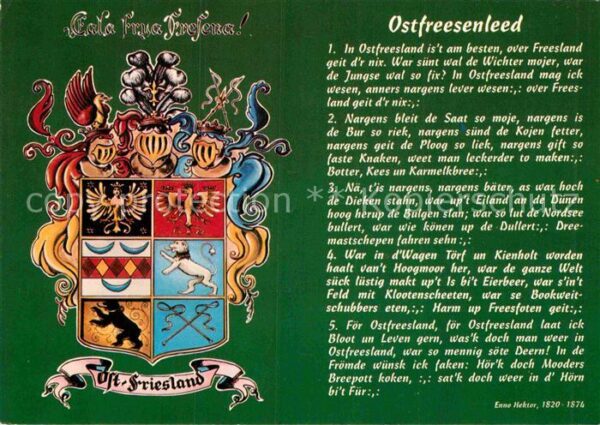 Liederkarte Ostfreesenleed Enno Hektor