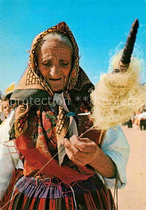 Spinnen Handwerk Minho Portugal Fiandeira de linho de Pe