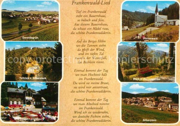 Liederkarte Frankenwald-Lied Geroldsgrün Dürrenwaid