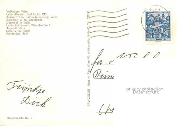 Komponist Franz Lehar Gedenkkarte Volksoper Palai – Bild 2