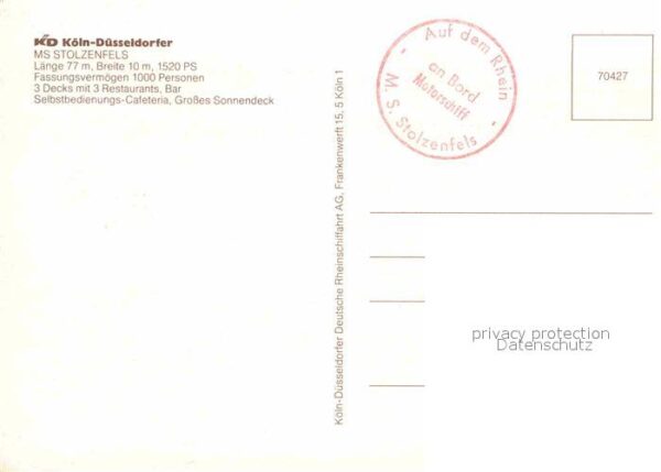 Motorschiffe MS Stolzenfels Köln-Düsseldorfer Rheins – Bild 2