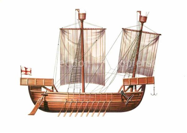 Schiffe Ships Navires Normannenschiff um 1100 Zeichnung Swobo