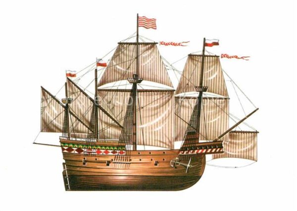 Schiffe Ships Navires Karacke Jesus von Lübeck um 1540 Zeichn