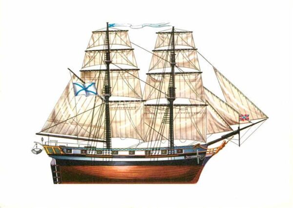 Schiffe Ships Navires Brigg Mercury 1829 Zeichnung Swoboda