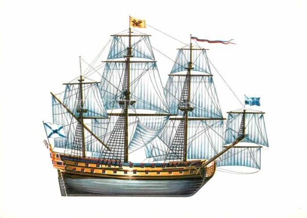 Schiffe Ships Navires Linienschiff Ingermanland 1715 Zeichnun