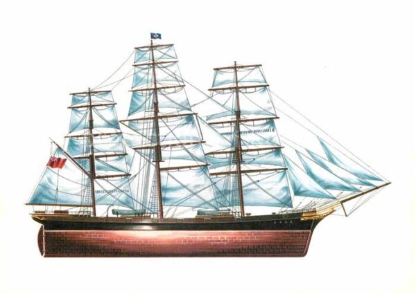 Schiffe Ships Navires Klipper Cutty Shark Zeichnung Swoboda