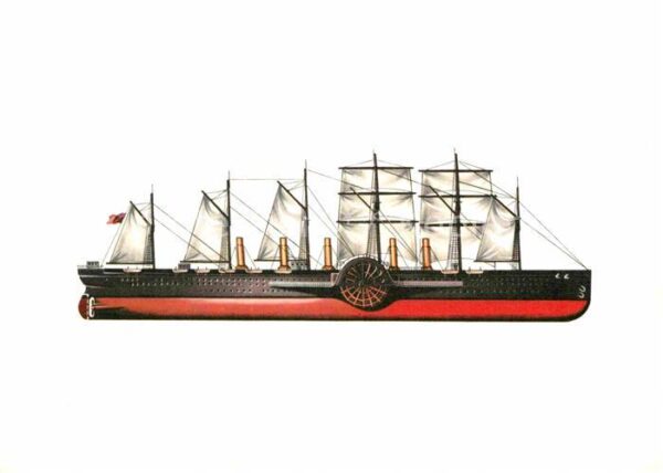 Schiffe Ships Navires Great Eastern 1859 Zeichnung Swoboda