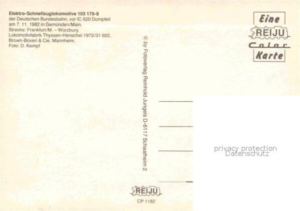 Eisenbahn Elektro-Schnellzuglokomotive 103179-B G – Bild 2