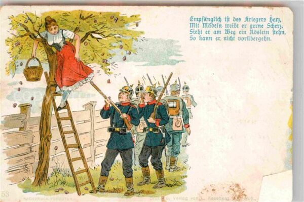 Militaria Humor Litho Pflaumenbaum