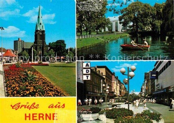 Herne Westfalen Kirche See Stadtzentrum Fussgängerzone