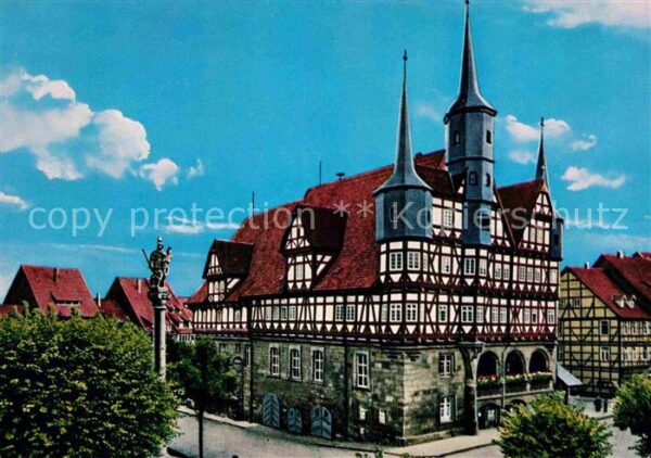 Duderstadt Rathaus 13. Jhdt. Mariensäule 18. Jhdt.