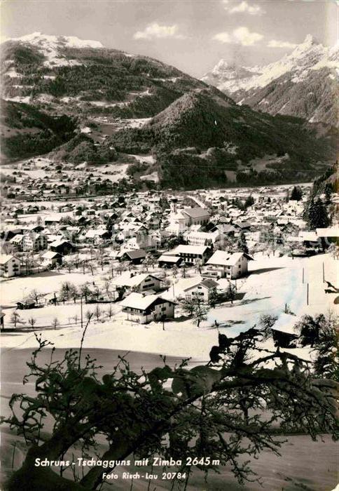 Schruns Vorarlberg Tschagguns mit Zimba Winterpanorama Rät