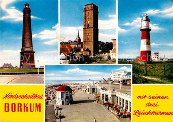 Borkum mit seinen Leuchttürmen Strandpromenade