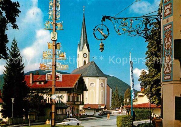 Schliersee Ortsmotiv mit Kirche Türschild Maibaum