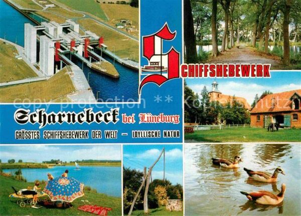 Scharnebeck Lueneburg Schiffshebewerk Bauernhof Brunnen Enten