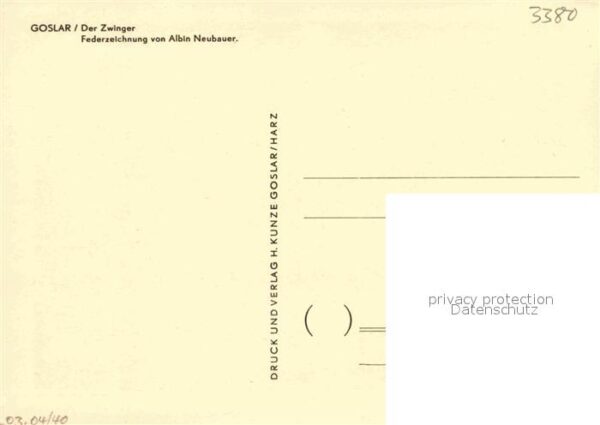 Goslar Zwinger Federzeichnung von Albin Neubau – Bild 2