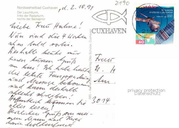 Cuxhaven Nordseebad Leuchtturm Radarturm Semaphor – Bild 2